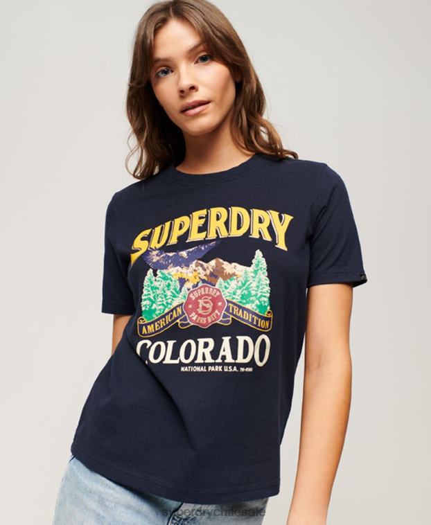 mujer Superdry Armada camiseta gráfica de recuerdo de viaje 2R68Z2659