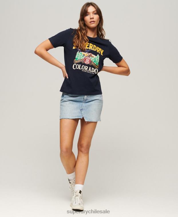 mujer Superdry Armada camiseta gráfica de recuerdo de viaje 2R68Z2659