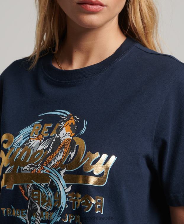 mujer Superdry Armada camiseta gráfica japonesa con logo vintage 2R68Z2720
