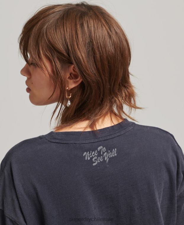 mujer Superdry Armada camiseta holgada con parche del logo de los años 90 2R68Z2836