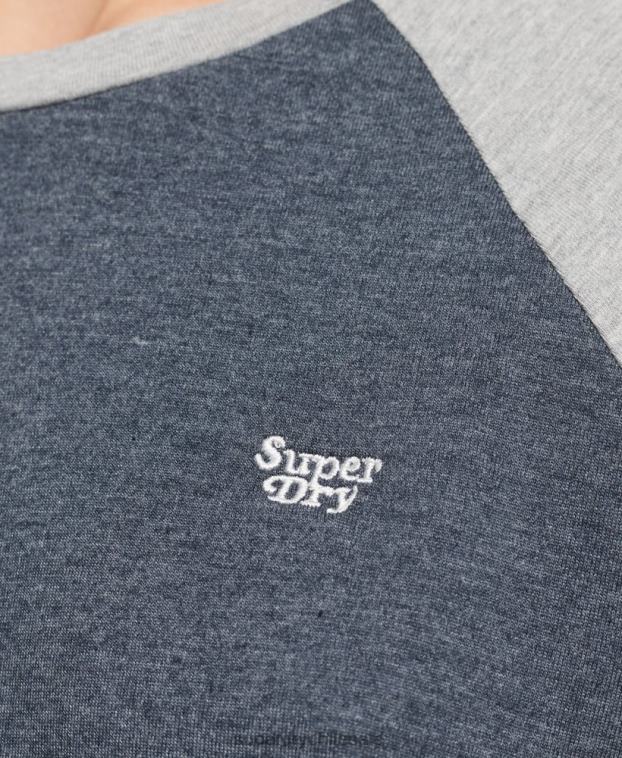 mujer Superdry Armada camiseta raglan cali stripe 2.0 de algodón orgánico 2R68Z6260