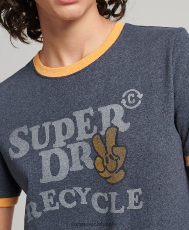 mujer Superdry Armada camiseta ringlera reciclada 2R68Z6224