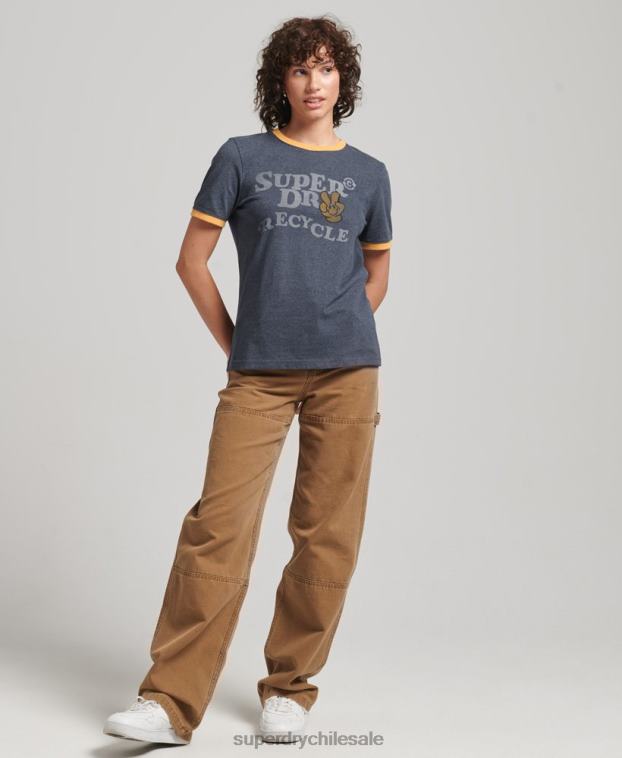 mujer Superdry Armada camiseta ringlera reciclada 2R68Z6224