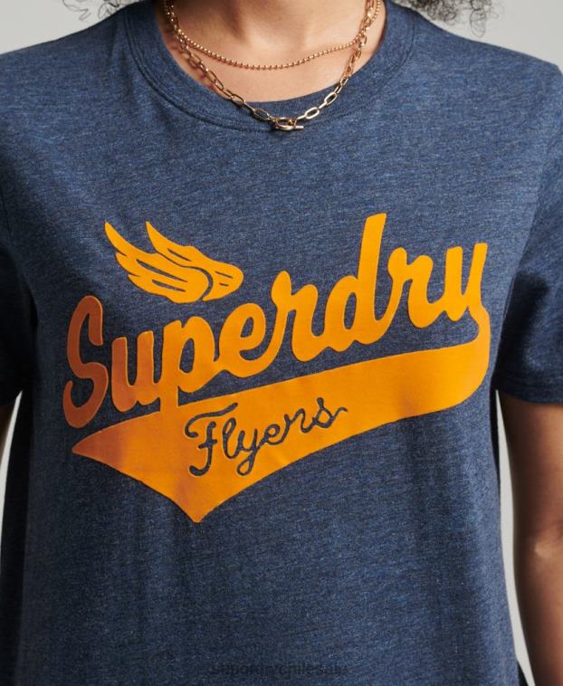 mujer Superdry Armada camiseta universitaria estilo script vintage 2R68Z6283