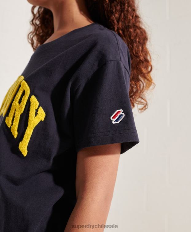 mujer Superdry Armada playera boxy con arco universitario 2R68Z2842