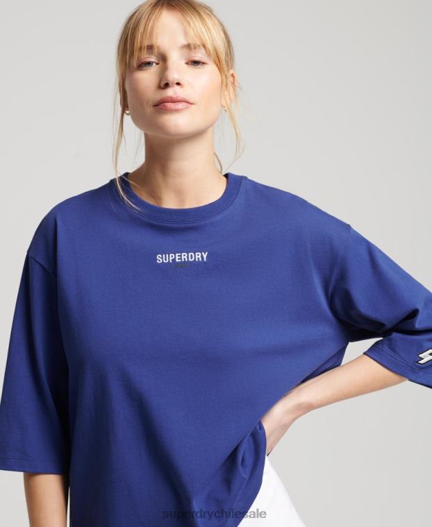 mujer Superdry Armada playera boxy con micro logo bordado 2R68Z2815