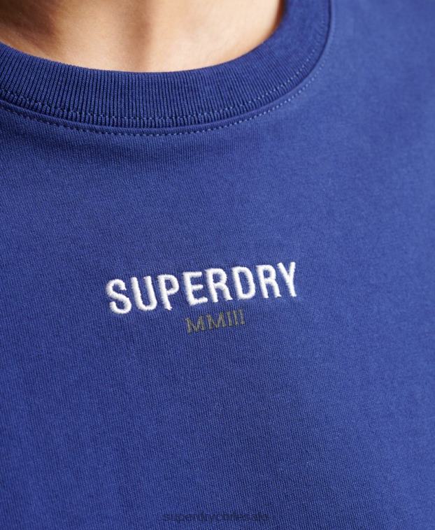 mujer Superdry Armada playera boxy con micro logo bordado 2R68Z2815