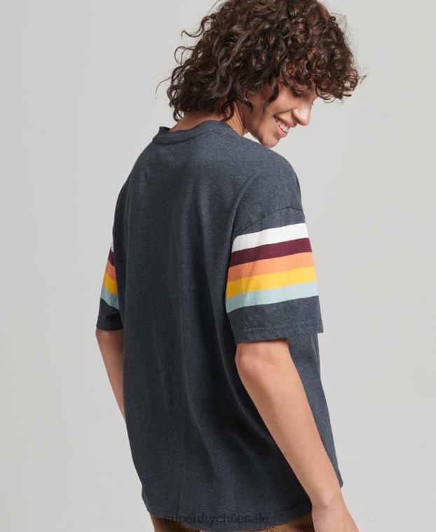 mujer Superdry Armada playera boxy vintage con rayas cali 2R68Z2807