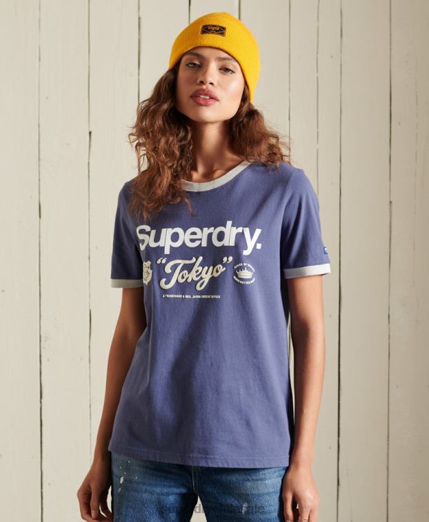 mujer Superdry Armada playera con logo de core american classics 2R68Z6298