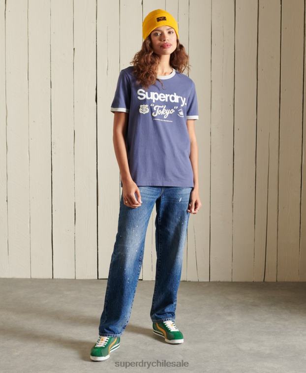 mujer Superdry Armada playera con logo de core american classics 2R68Z6298