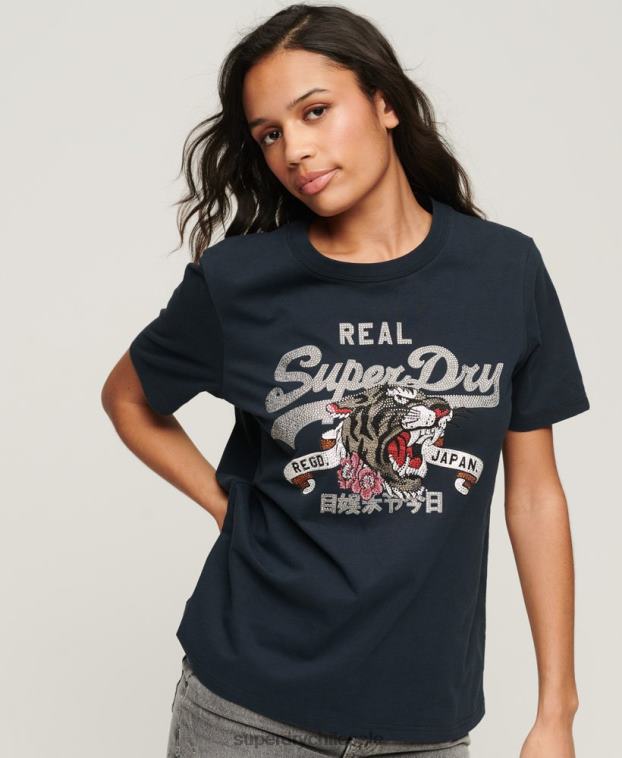 mujer Superdry Armada playera con logo vintage 2R68Z2084