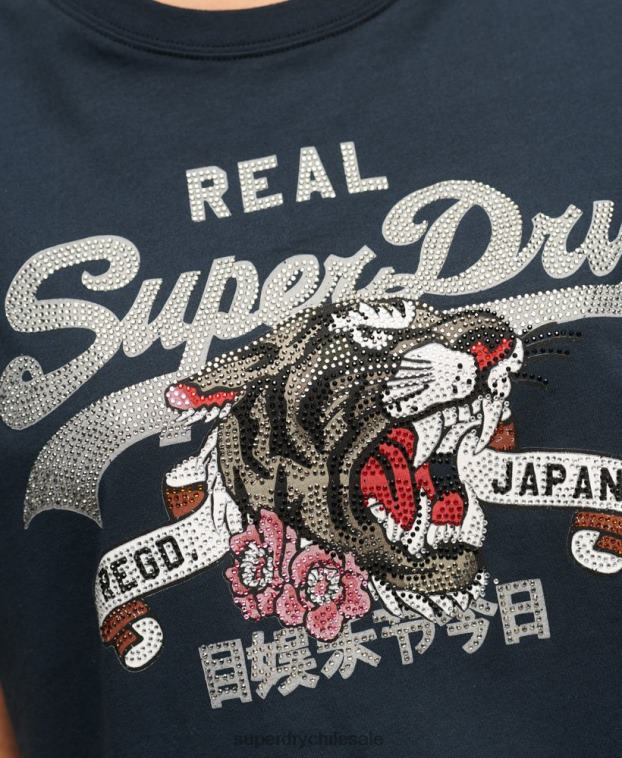 mujer Superdry Armada playera con logo vintage 2R68Z2084