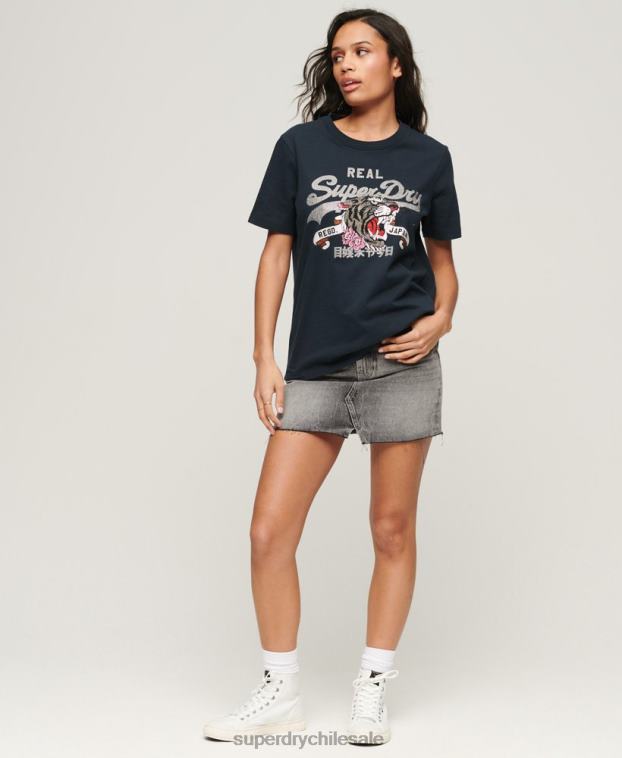 mujer Superdry Armada playera con logo vintage 2R68Z2084