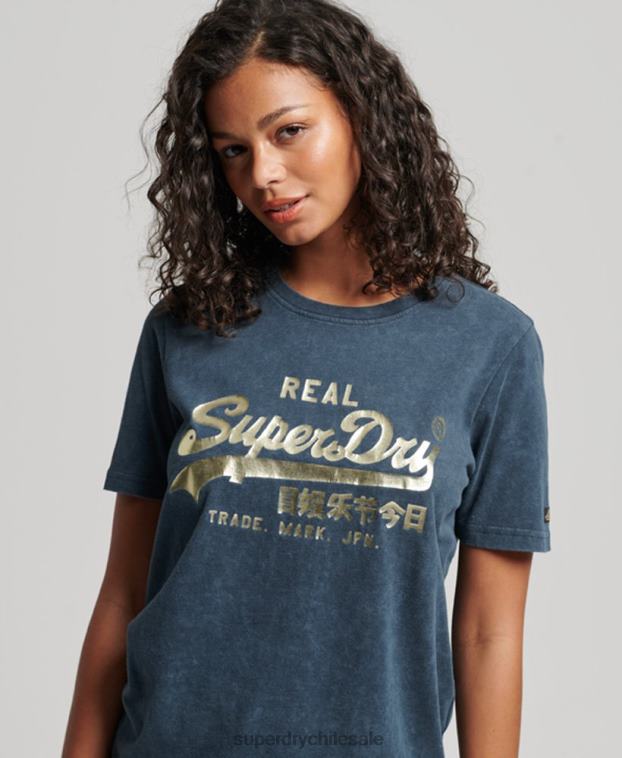 mujer Superdry Armada playera con logo vintage 2R68Z2695