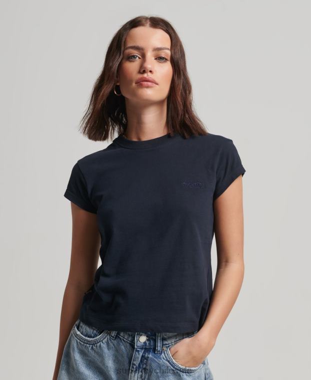 mujer Superdry Armada playera con manga japonesa y logo vintage 2R68Z2656