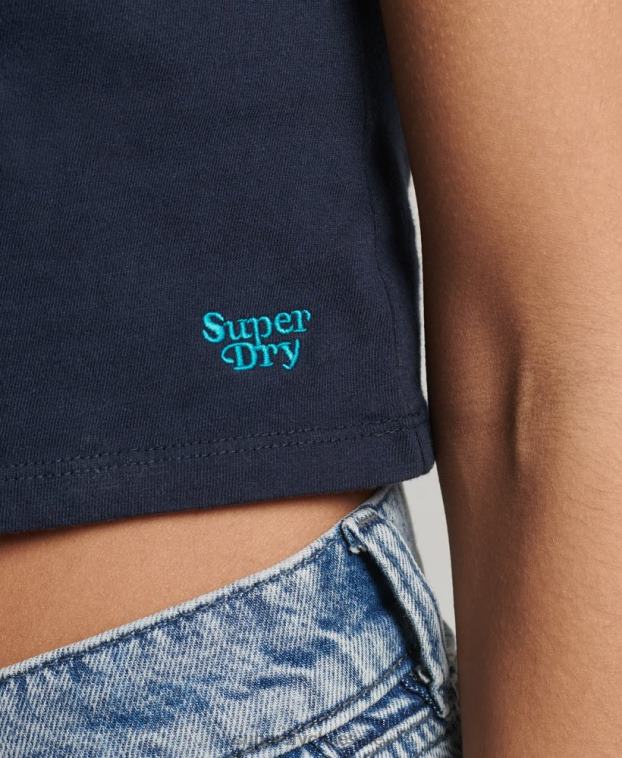 mujer Superdry Armada playera corta con rayas vintage 2R68Z2677