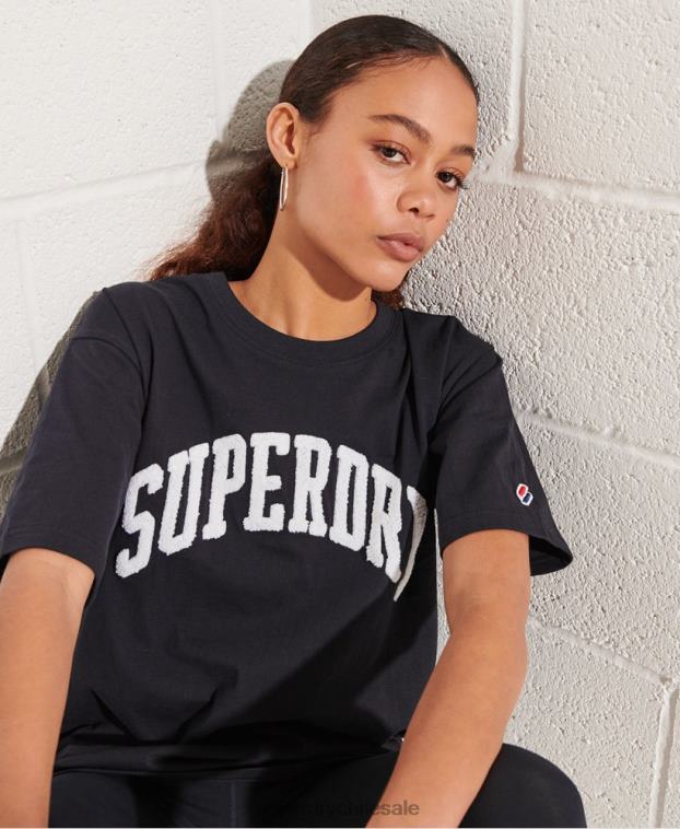 mujer Superdry Armada playera mono con arco varsity 2R68Z6299