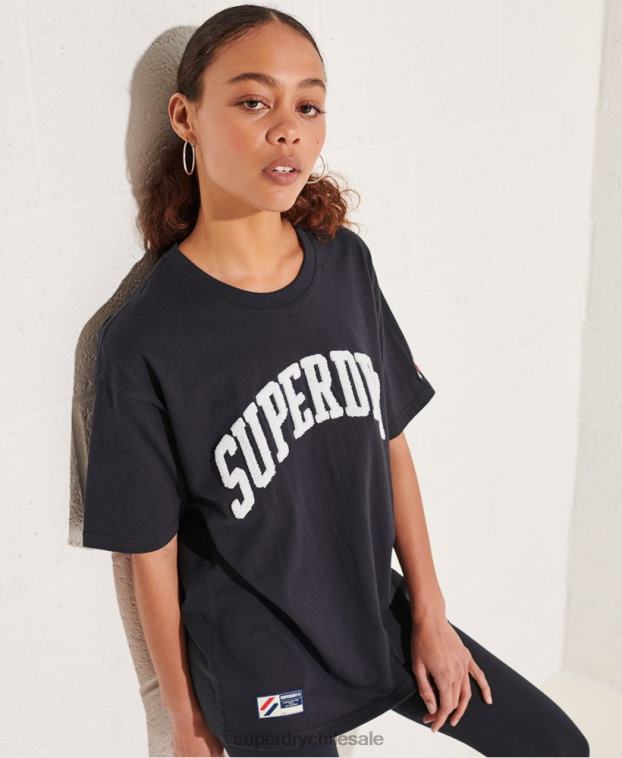 mujer Superdry Armada playera mono con arco varsity 2R68Z6299