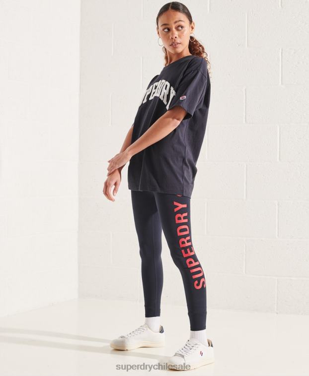 mujer Superdry Armada playera mono con arco varsity 2R68Z6299