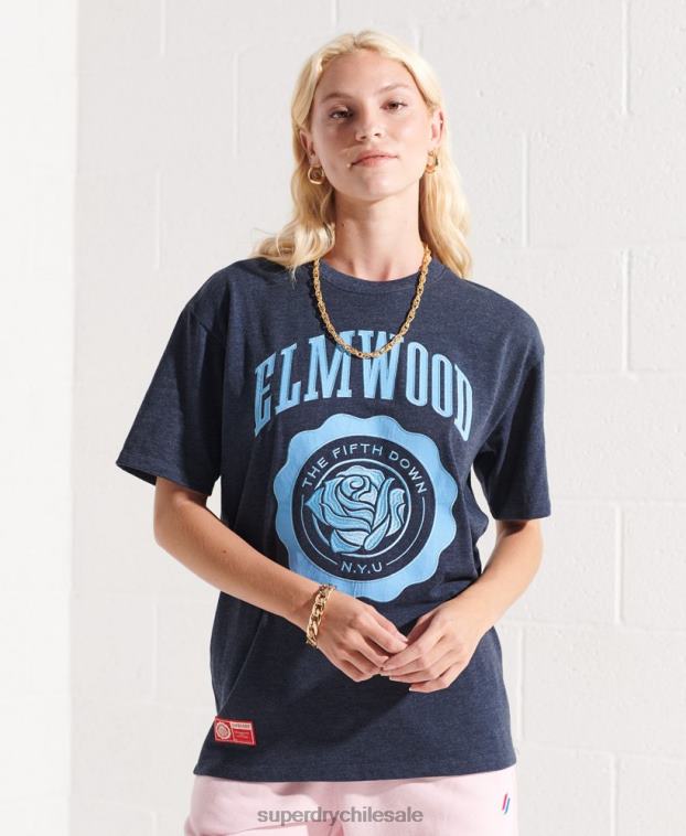 mujer Superdry Armada universidad camiseta gráfica 2R68Z2744