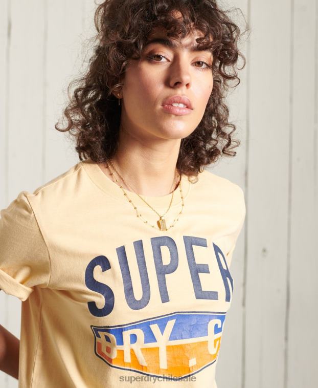 mujer Superdry amarillo camiseta cali surf clasica 2R68Z6271