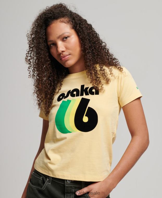 mujer Superdry amarillo camiseta con gráfico de los 90 2R68Z2667