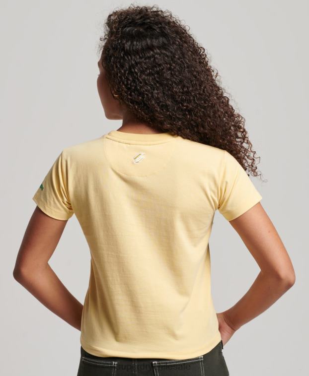 mujer Superdry amarillo camiseta con gráfico de los 90 2R68Z2667