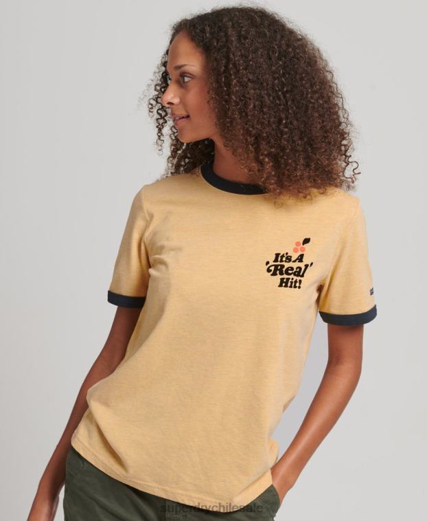 mujer Superdry amarillo camiseta cooper nostalgia 2R68Z2813