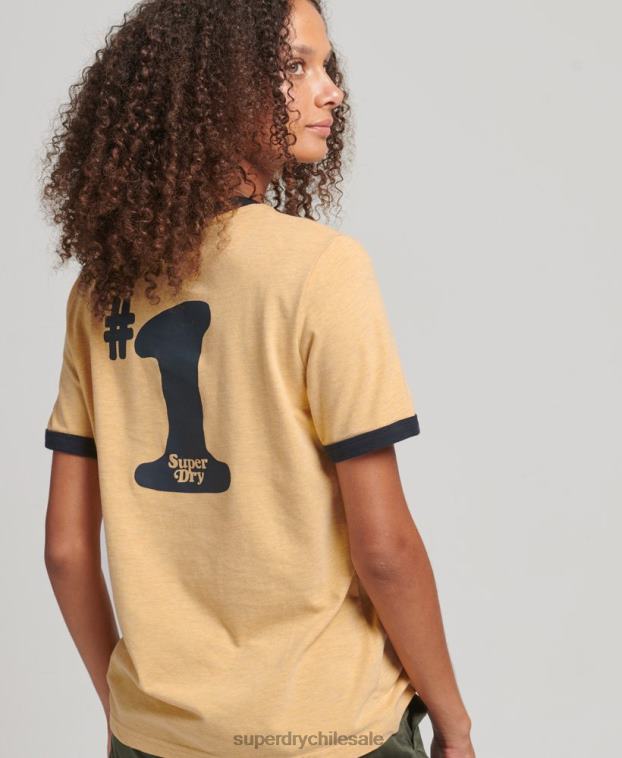 mujer Superdry amarillo camiseta cooper nostalgia 2R68Z2813