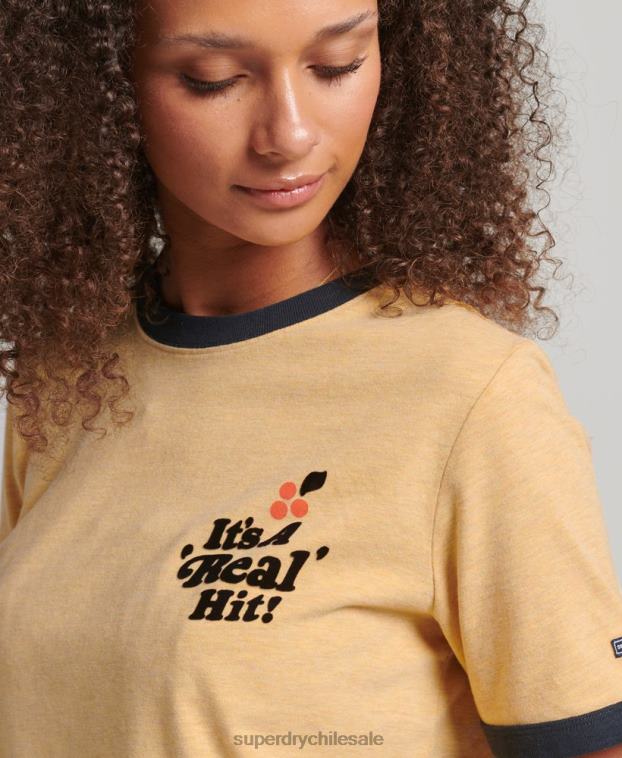 mujer Superdry amarillo camiseta cooper nostalgia 2R68Z2813