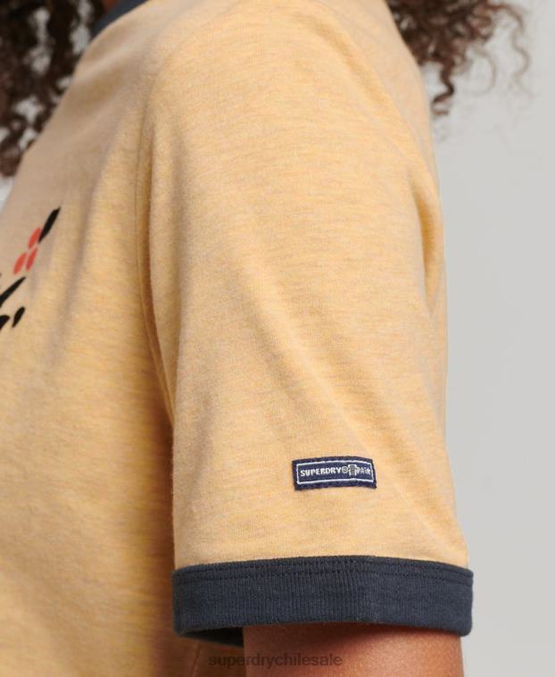 mujer Superdry amarillo camiseta cooper nostalgia 2R68Z2813