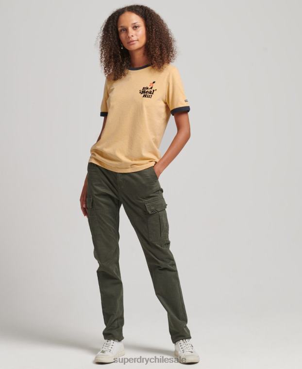 mujer Superdry amarillo camiseta cooper nostalgia 2R68Z2813