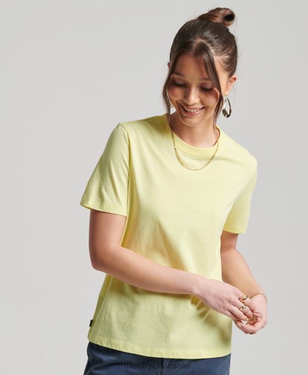 mujer Superdry amarillo camiseta de algodón orgánico studios essential 2R68Z6250