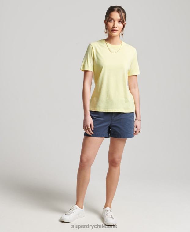 mujer Superdry amarillo camiseta de algodón orgánico studios essential 2R68Z6250