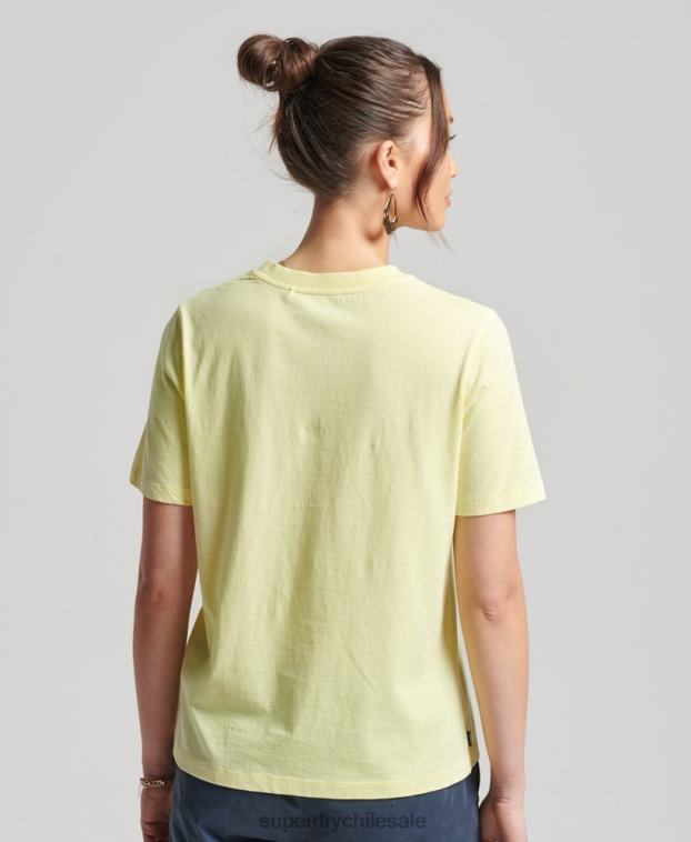 mujer Superdry amarillo camiseta de algodón orgánico studios essential 2R68Z6250