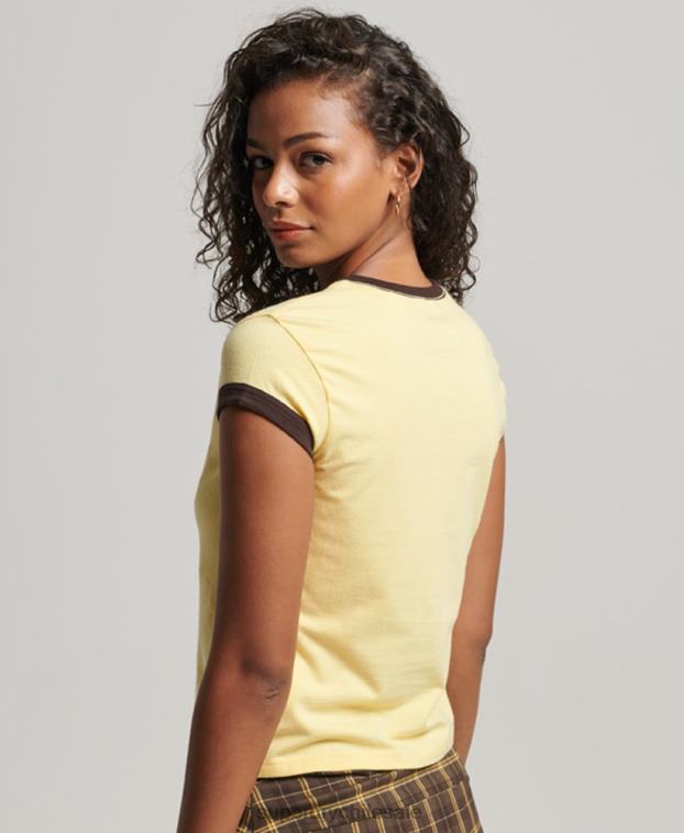 mujer Superdry amarillo camiseta de timbre 2R68Z2706