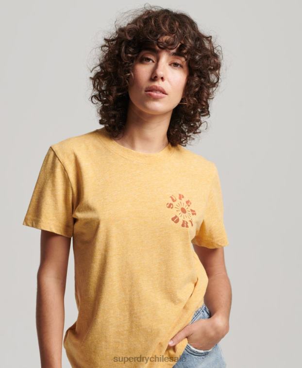 mujer Superdry amarillo camiseta nostalgia vintage 2R68Z2666