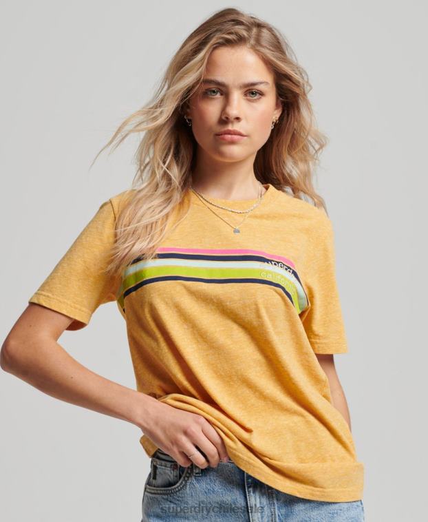 mujer Superdry amarillo camiseta vintage al aire libre 2R68Z2710