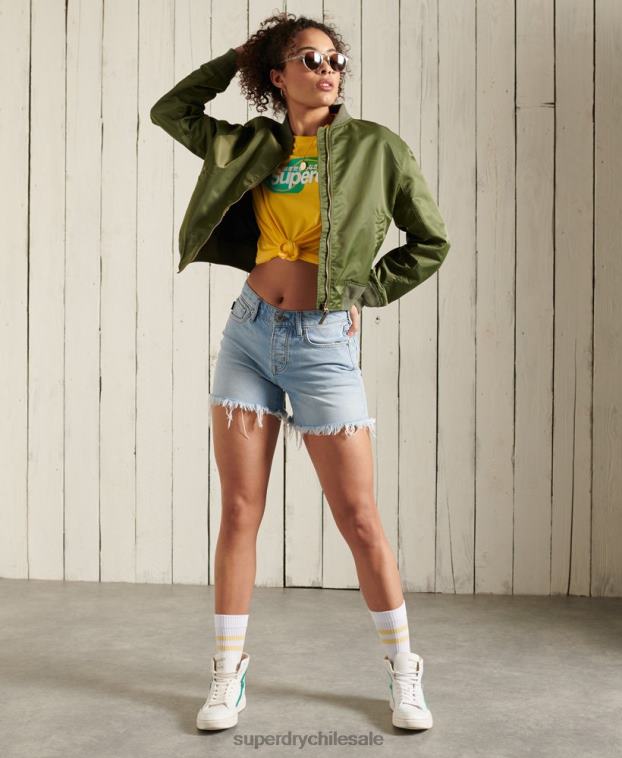 mujer Superdry amarillo playera cali con logo central 2R68Z6263