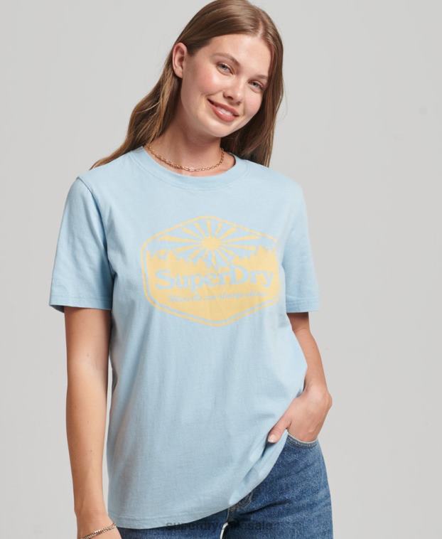 mujer Superdry azul camiseta de viaje 2R68Z6213