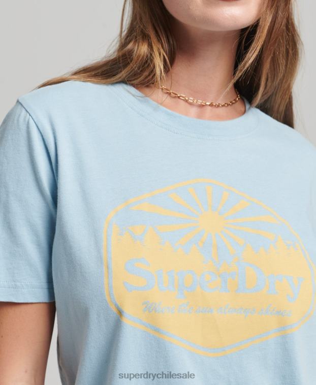 mujer Superdry azul camiseta de viaje 2R68Z6213