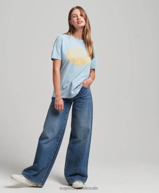 mujer Superdry azul camiseta de viaje 2R68Z6213