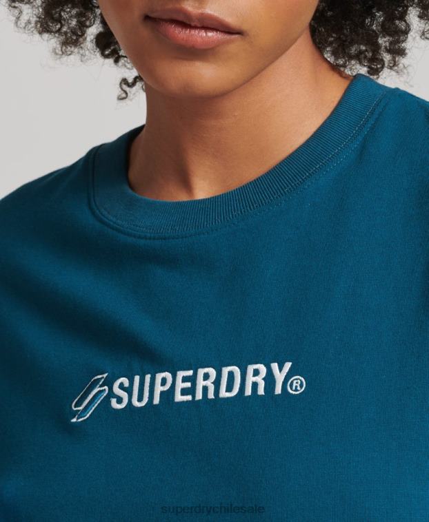 mujer Superdry azul camiseta holgada con aplique del logo 2R68Z6234