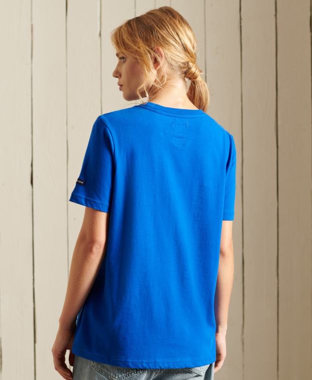 mujer Superdry azul camiseta universitaria estilo script 2R68Z2779