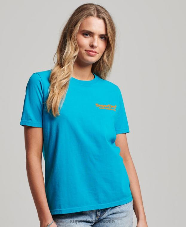 mujer Superdry azul camiseta vintage de local 2R68Z2255