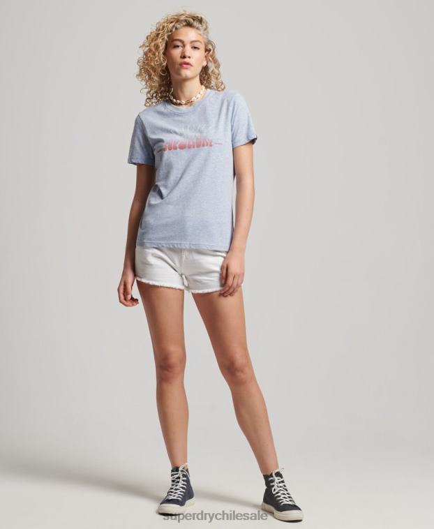 mujer Superdry azul claro camiseta nostalgia vintage 2R68Z2217