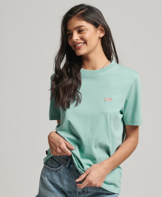 mujer Superdry azul claro playera con logo bordado 2R68Z2246
