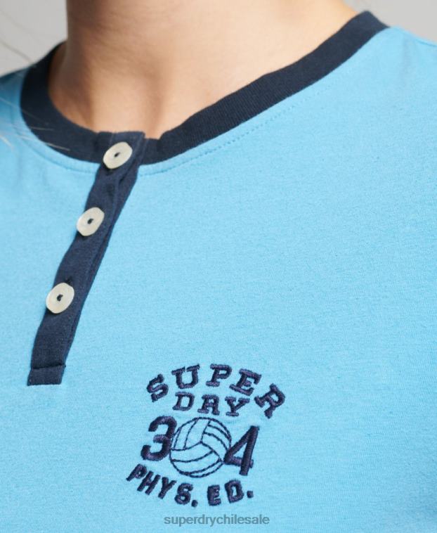 mujer Superdry azul claro playera vintage ringer tiny 2R68Z6218