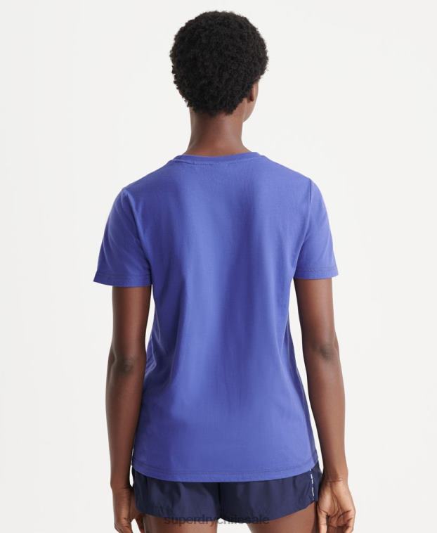 mujer Superdry azul núcleo del tren camiseta gráfica 2R68Z6352