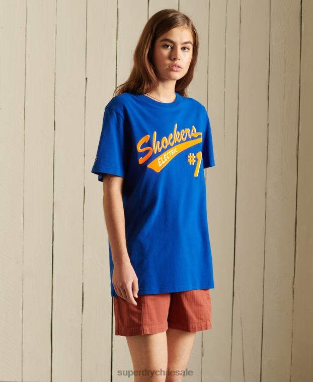 mujer Superdry azul oscuro camiseta oversize boho y rock 2R68Z6295